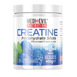 Medi-Evil Nutrition Creatine Monohydrate Shots Powder Vegan Friendly, Cola Max Flavour, 400g, 80 Servings, Micronised for Easy Mixing (Pack of 1 Tub)