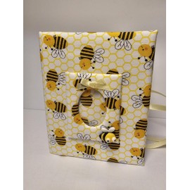 Custom Photo Album Bumble Bees Holds 100 4x6 Photos - Handmade Fabric Photo Album