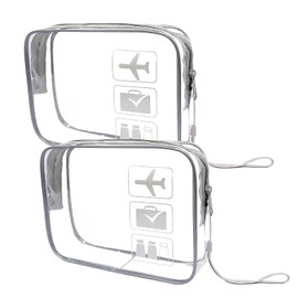 Laveroar Clear Travel Toiletry Bag for Women and Men, TSA Approved Toiletry Bag Airport Security Liquids Bags Clear Make Up Bag