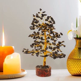 Healing Crystals, Crystal Tree, Balancing Stones - Chakra Beads, Handmade Decorative Accessories, Chakra Tree, Positive Energy Decor (Black Tourmaline)