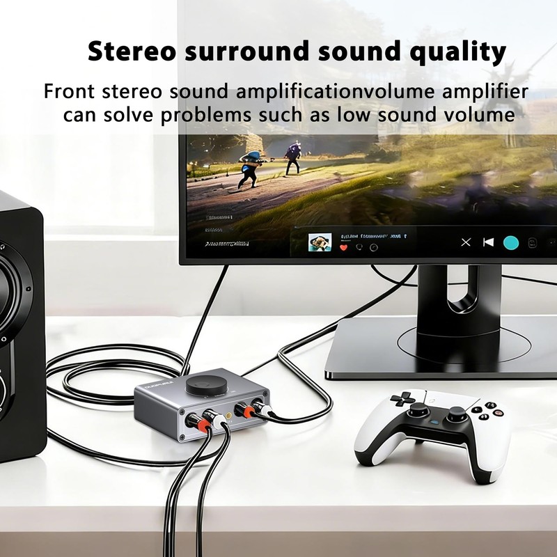 DUOPURUI RCA Stereo Audio Switcher, 2 in 1 Out /