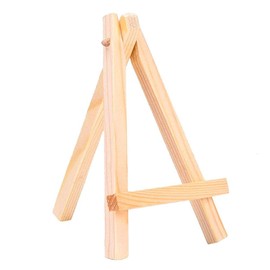10 Pack Mini Wood Display Easel, Tabletop Display Stand Artist Easel, Natural Wooden Tripod for Displaying Picthres, Photos, Cards (5.9")