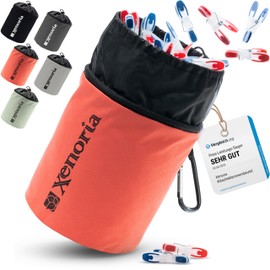 Xenoria Premium Clothes Pegs Bag | Space up to 250 Pegs | With Hanging Hooks | Made of Robust and Weatherproof 600D Oxford Fabric | Indoor and Outdoor | Living Coral