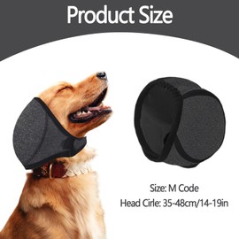 1Pc Dog Ear Protectors, Dog Snood, Waterproof Adjustable No Flap Ear Wrap for Dogs for Anxiety Relief,Swimming,Grooming Pet Cats and Dogs Ear Protector