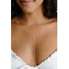 SUFOPE Lariat Gold Necklace for Women,14K Gold Plated Y-Shaped Chain