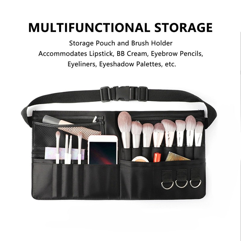 Makeup Brush Belt Adjustable Large Capacity Professional Cosmetic Brush Belt