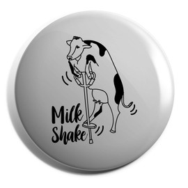 Hippowarehouse Milk Shake Cow Pogo Stick Badge Various Sizes 38mm 50mm 75mm