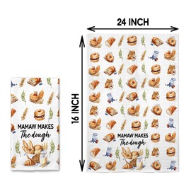 Mamaw Makes The Dough Kitchen Towel - Mamaw Gifts Baking and Working Hard Dish Towels - Soft and Absorbent Kitchen Towels Gift Mother's Day Birthdays and Holidays