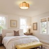 Jolydoly 13.4" Rattan Flush Mount Ceiling Light Fixtures,3-Light Boho Light