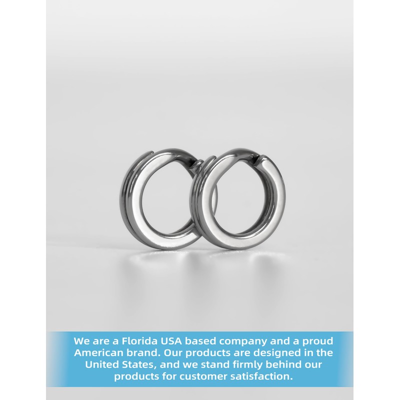 BLUEWING Stainless Steel Split Ring 25pcs Flat Ring High Strength