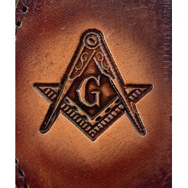 Hilltop Leather Company Masonic Handcrafted Leather Trifold Wallet