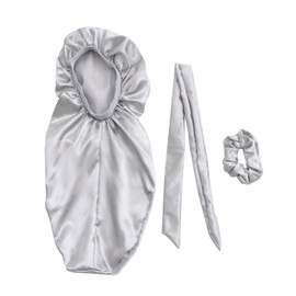 Minkissy 3pcs Satin Bonnet for Women Hair Dreadlocks Band Sleep Cap for Night Care Comfortable Hair Bonnet and Braids