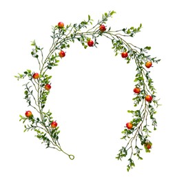 Artificial Fruit Vines 6Ft Hanging Spring Summer Apples Garland Fake Greenery Vines for Home Garden Wall Fence Stairway Outdoor