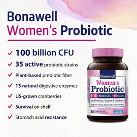 Bonawell Probiotics for Women, 100 Billion CFU +35 Strains