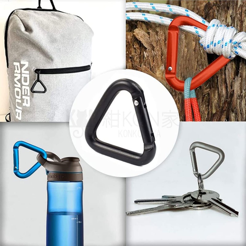 KON Carabiner, Triangle, Stylish, Keychain, Aluminum Alloy, Key Chain, Accessories,