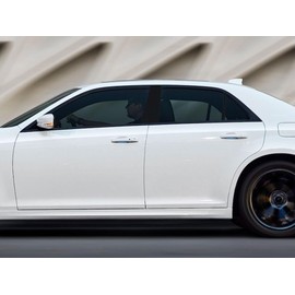 Rvinyl Pillar Post Window Trim Compatible with Chrysler 300 2011-2023 - Carbon Fiber 4D (Black)