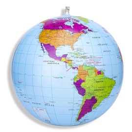 JAZOKA 1 Pcs Inflatable Global World Globe 38cm,Explore The World,Educational Geographic for School,Play and Educational Games