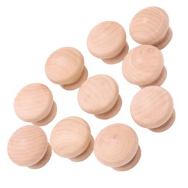 Yuknees Wooden Handle,10pcs Wooden Cabinet Knobs,ound Mushroom Drawer Knobs with Screw,for Cabinet Drawer Shoesbox Cupboard Cabinet Door