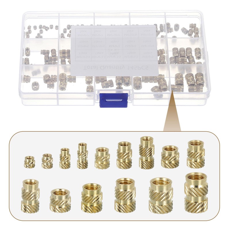 sourcing map Knurl Thread Insert Nuts - M2/M3/M4/M5/M6 5 Values