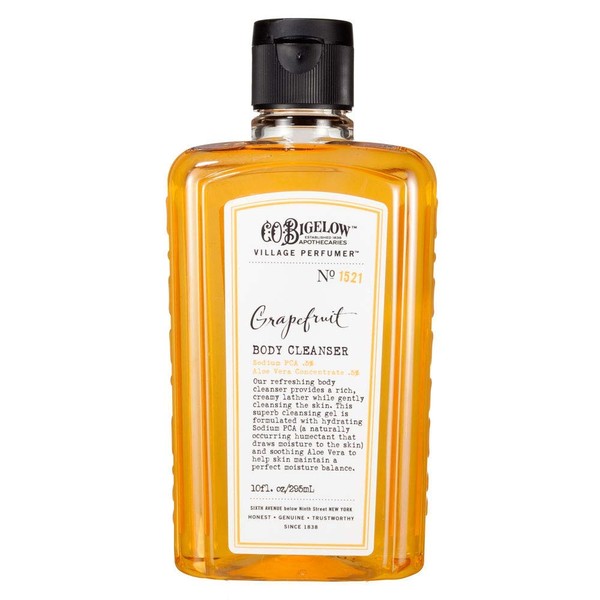 C.O. Bigelow Body Cleanser, Grapefruit No. 1521, Moisturizing Body Wash for Men & Women with Aloe Vera - Village Perfumer Gentle Body Cleanser, 10 fl oz