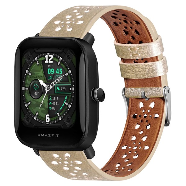 Leather Watch Band Compatible With Amaz Fit Gts/Gts2/ Gts 3/Gts