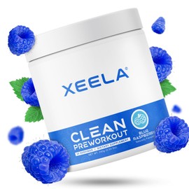 XEELA Pre Workout Powder - Clean & Tested - Jitter Free, Safe, and Natural - Increase Thermogenic Energy, Focus, and Endurance w/Creatine, Organic Caffeine, and Plant Based Citrulline (Blue Raspberry)