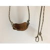 Desert Camo Paracord and Leather Cupped Pouch Shepherd Sling Handmade