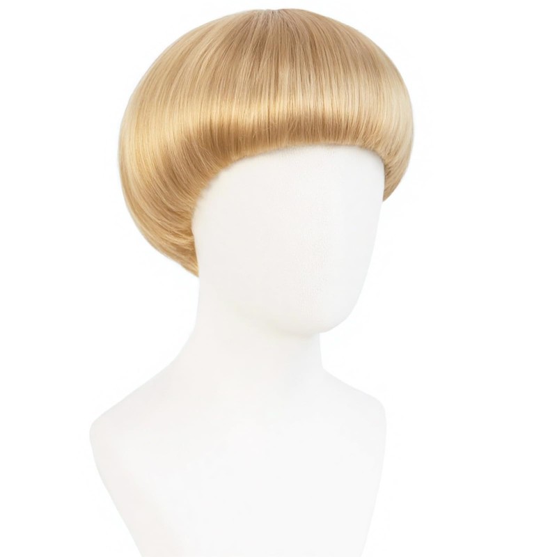 BESTBEL Blonde Bowl Cut Wig for Men Short Blonde Mushroom