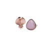 LuckyLy Aretes Mujer con Cuarzo Rosa Natural, Estructura de Acero