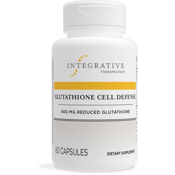 Integrative Therapeutics Glutathione Cell Defense - 400 mg Reduced Glutathione per serving - With L-Cysteine, and Anthocyanins from Beet Root - Elderberry Concentrate - Gluten Free - Dairy Free - 60 Capsules