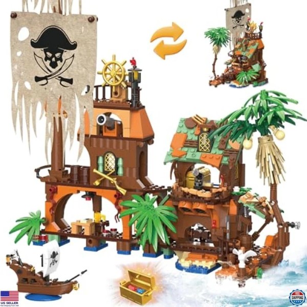 Visit the IMCUAMK Store Pirate Island Building Block Set -