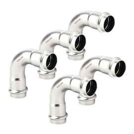 TAISHER 10PCS 304 Stainless Steel Press Fittings, 1/2" Press Slip 90 Degree Elbow,No Pipe Tube Stop 90 Degree Elbows, Propress Pressure Fitting, Residential,Commercial Plumbing