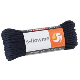 S-flowme Paracord 7 Cores, 0.2 inches (4 mm) x 98.1 ft (30 m), Total 60 Colors, Load Capacity: 551.3 lbs (250 kg), Crafts, Paracord Accessories, For Outdoor Activities, Camping, Tents, Tarp, Tie Rope