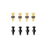 BEK-FIX Yellow & Black Plastic Number Plate Screws Nuts Bolts