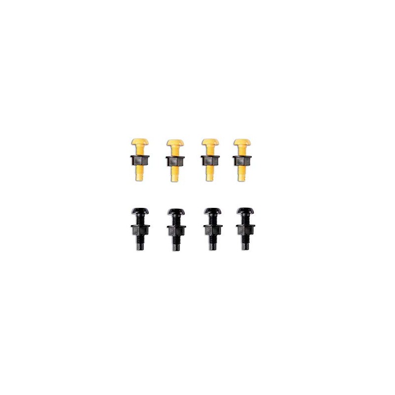 BEK-FIX Yellow & Black Plastic Number Plate Screws Nuts Bolts