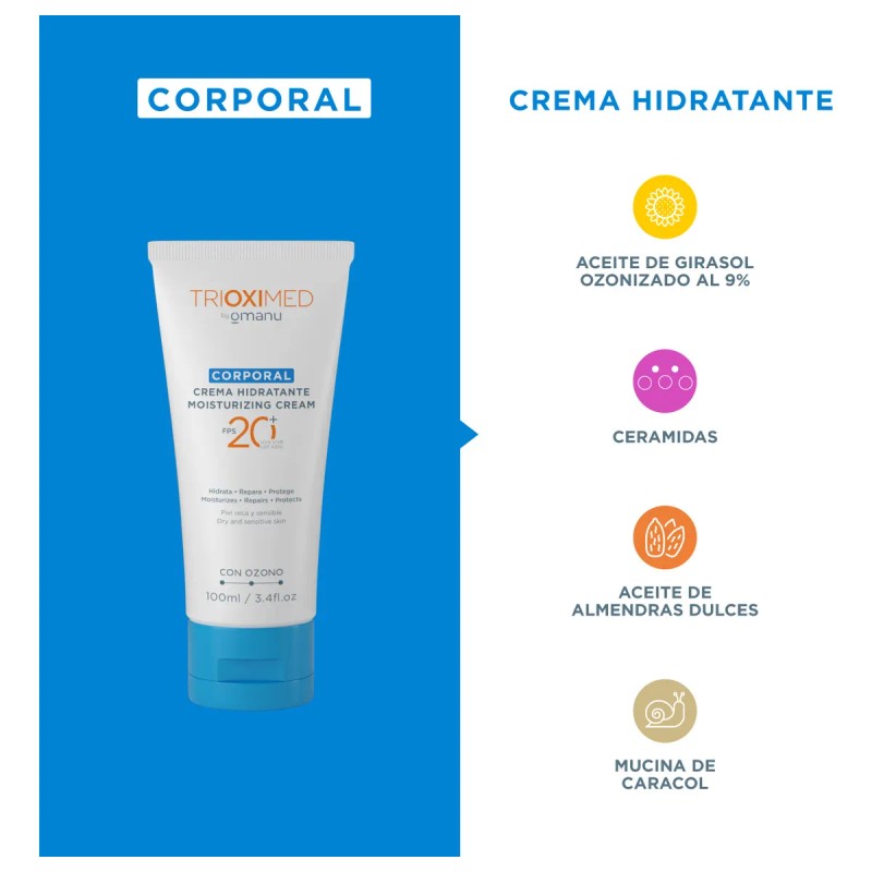 Crema Corporal Hidratante 100 Ml Ozono