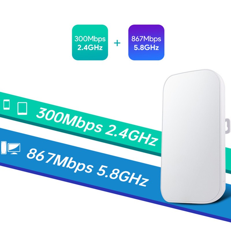 Outdoor WiFi Extender 1200Mbps 2.4G 5.8G Dual Band IP65 Waterproof
