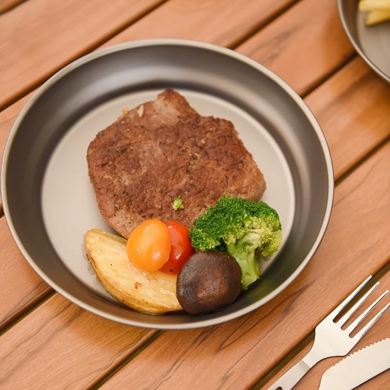 Boundless Voyage Ti1110T Titanium Bowl Plate, Plates, Camping, Dishes, Unbreakable,