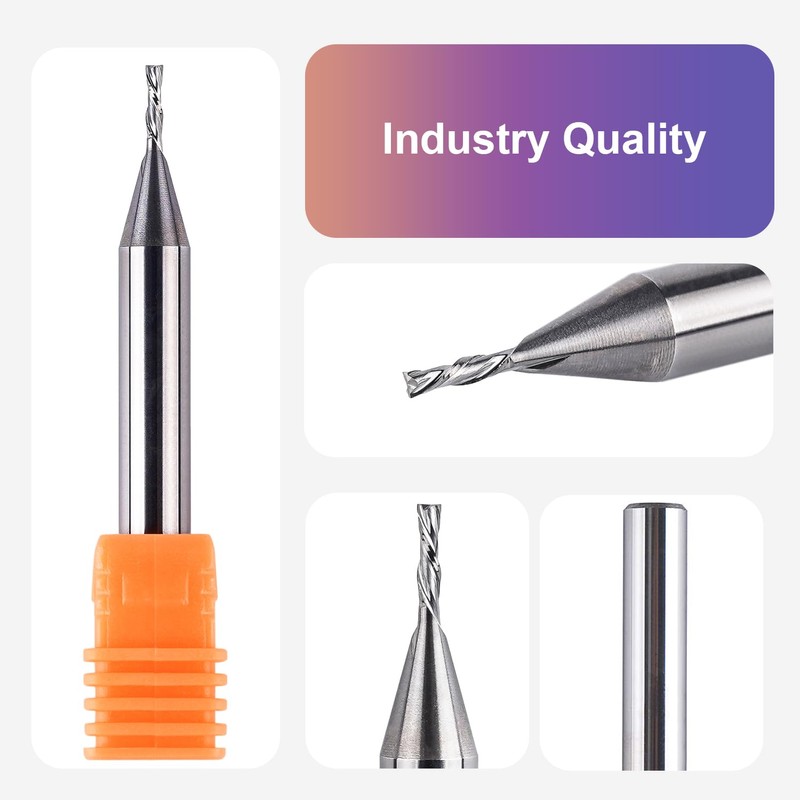 SpeTool 1/16" Cutting Diameter Downcut Spiral Router Bit with 1/4"