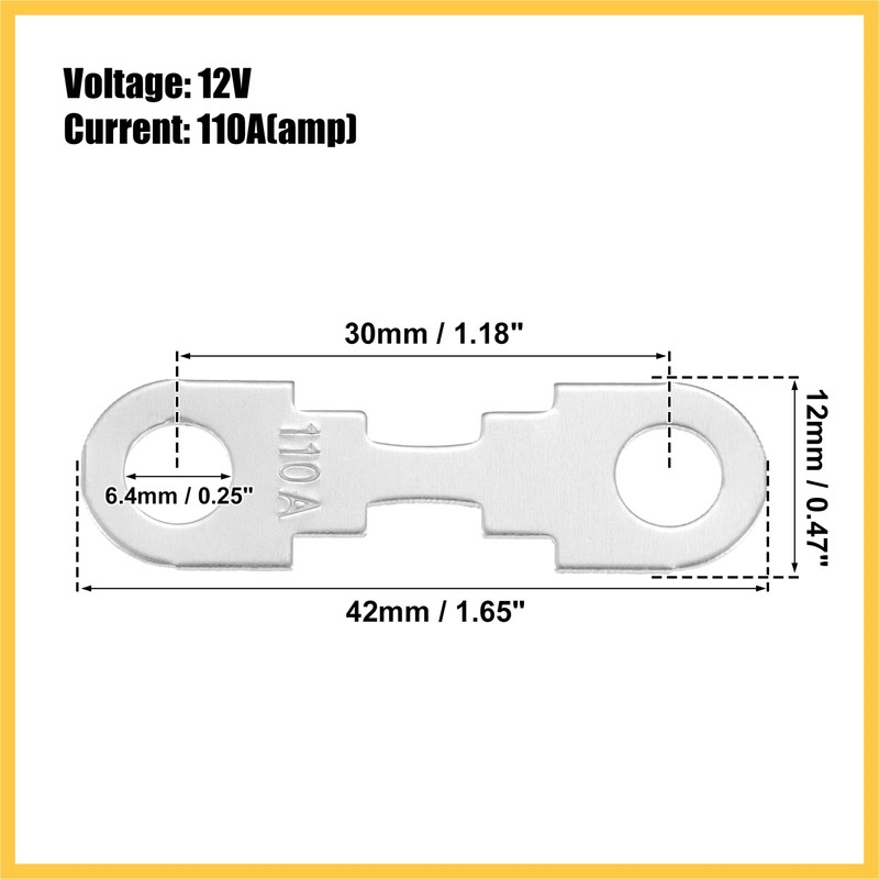 REPAIROCK 5pcs 110A 12V High Current Strip Fuses for Automotive