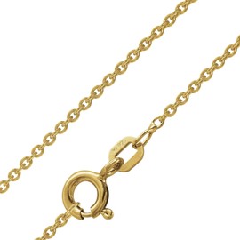 trendor Men's Necklace Gold on Silver 925 Round Anchor Chain Diameter 2.0 mm Gold-Plated Silver Jewellery for Men, Timeless Men's Necklace, Great Gift Idea, 39028, Sterling Silver