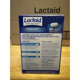 Lactaid Fast Act 1 Bottle ; 96 Count Lactose Intolerance Relief New