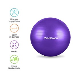 Redlemon Pelota para Pilates y Yoga de Resistencia Estática, Pelota para Ejercicio en Casa o Gimnasio, Textura Antiderrapante y Resistente para Fisiot