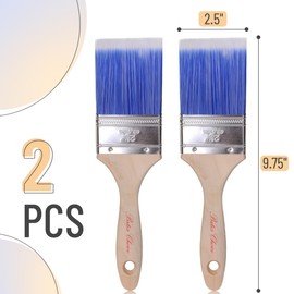 Bates Paint Brushes, 2.5-Inch, 2 Pack, Treated Wood Handle for Walls, Furniture, and Staining