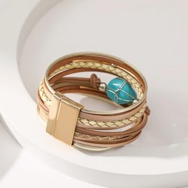 Stocking Stuffers Holiday Outfits for Women 2024 Boho Bracelets for Women Leather Bracelets for Women Turquoise Bracelet Wrap Bracelet Pearl Bracelet Stackable Bracelets Boho Jewelry