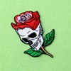ZEGINs Skull Rose Applique Embroidered Flower Iron On Sew On