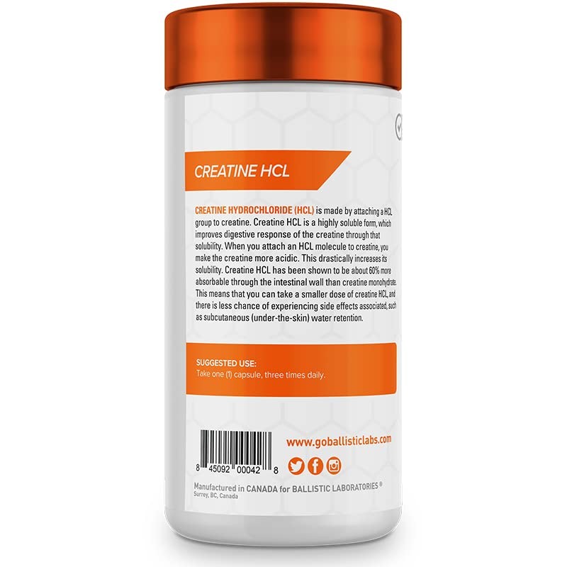 Ballistic Supps - Creatine HCL Capsules 120 Caps