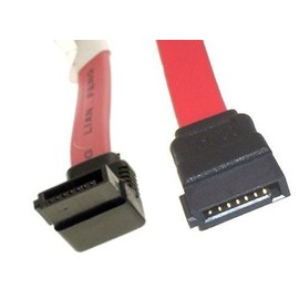 SataGear 14in Red SATA Device Cable Straight to Left Angle