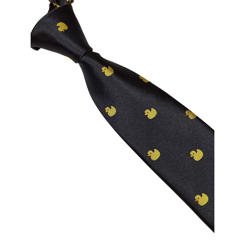 Frederick Thomas navy men-s tie with yellow rubber duck embroidered