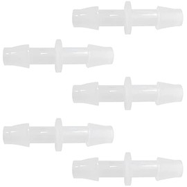ANPTGHT Plastic Hose Barb Fitting 1/4" x 1/4" Pipe Connectors Joint Splicer Mender Adapter Union for Aquarium Household Adapters Fuel Gas Liquid Air (Pack of 5)